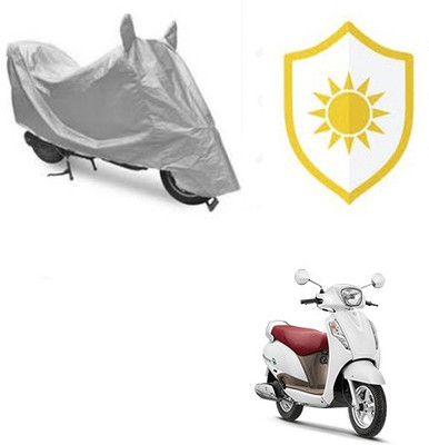 saanvi Waterproof Two Wheeler Cover for Suzuki(Access, Silver)