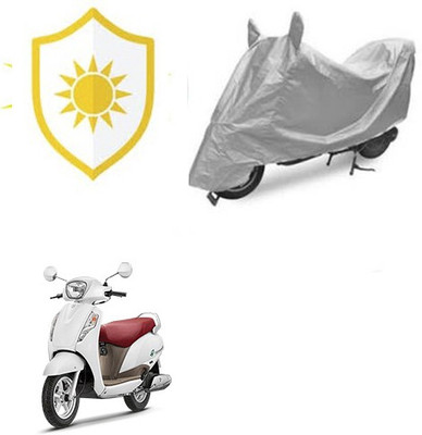 RPSENTTERPR Waterproof Two Wheeler Cover for Suzuki(Access, Silver)