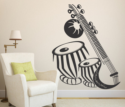 WALLSTICK 45 cm Musical Instruments wallsticker Self Adhesive Sticker(Pack of 1)