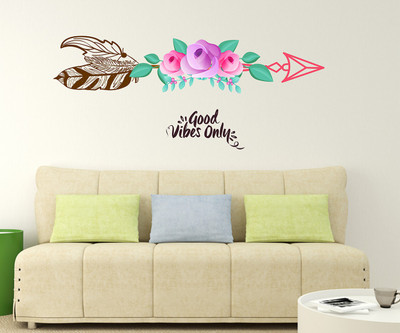 Wallzone Good Vibes Vinyl Wallsticker(Multicolor)