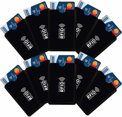 RFID 10 Card Holder(Set of 10, Black)