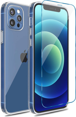 CZARTECH Back Cover for iPhone 12, iPhone 12 Pro, with Tempered Glass(Transparent)