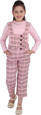Cutecumber Checkered Girls Jumpsuit