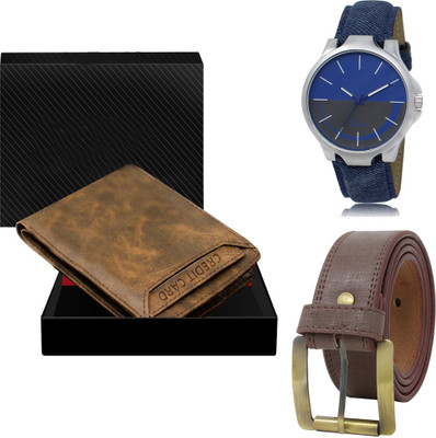 SWIFFIN Belt, Wallet & Watch Combo(Multicolor)