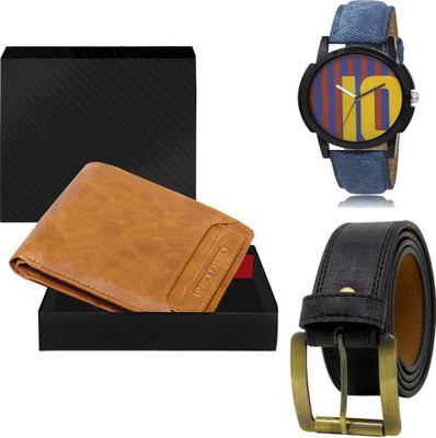 SWIFFIN Belt, Wallet & Watch Combo(Multicolor)