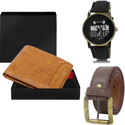 FERRIZZO Belt, Wallet & Watch Combo(Multicolor)