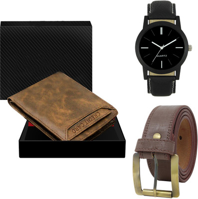 FERRIZZO Belt, Wallet & Watch Combo(Multicolor)