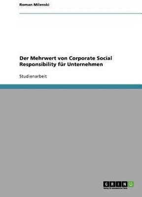 Der Mehrwert von Corporate Social Responsibility fur Unternehmen(German, Paperback, Wiesert Martin Philipp)