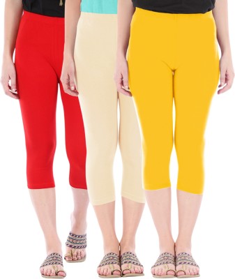 Buy That Trendz Capri Leggings Women Red, Beige, Yellow Capri