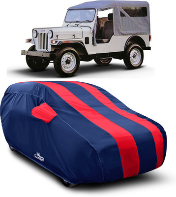 XAFO Car Cover For Mahindra Jeep (With Mirror Pockets)(Red)