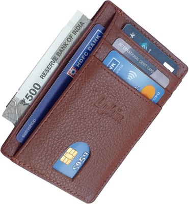 LYKIN Premium Genuine Leather RFID Blocking Unisex Front Pocket Card Holder| Credit Card Holder| Debit Card Holder| ATM Card Holder-TAN- 7 CARD HOLDER 7 Card Holder(Set of 1, Tan)