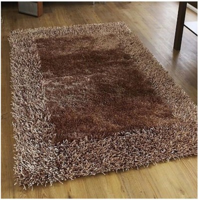 RM Handloom Brown Polyester Carpet(2 ft,  X 4 ft, Rectangle)