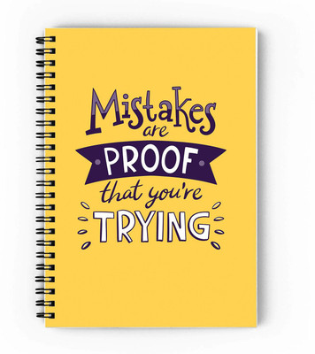 epheriwala Mistakes Are Proof A5 Diary Ruled 160 Pages(Yellow)