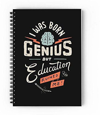epheriwala I Was Born Genius A5 Diary Ruled 160 Pages(Black)
