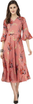 RUDRAKRITI Women A-line Pink Dress