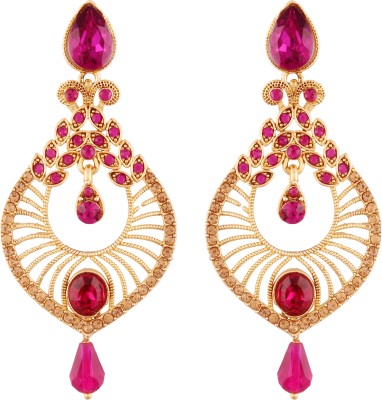 I Jewels Gold Plated Designer Chandbali Earring for Women Alloy Chandbali Earring