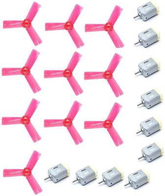 INVENTO 10Pcs 3V - 6V DC Toy Hobby DC Motor 20x15x25mm + 5 inch (125mm) 3 Blade Fan Propeller Prop fit for 2mm Shaft DC Motor Hobby DIY Science Projects Electronic Components Electronic Hobby Kit