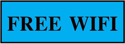 VVWV FREE WIFI SIGN STICKER Emergency Sign