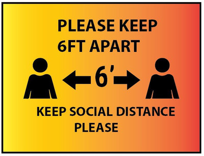 VVWV PLEASE KEEP SOCIAL DISTANCE SIGN STICKER Emergency Sign
