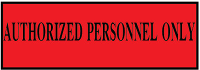 VVWV AUTHORIZED PERSONNEL ONLY SIGN STICKER Emergency Sign