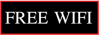 VVWV FREE WIFI SIGN STICKER Emergency Sign