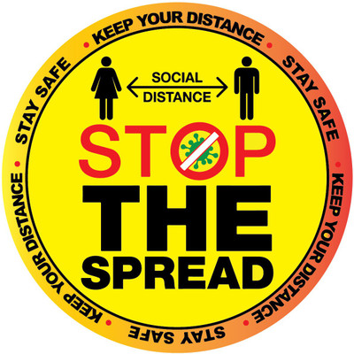 VVWV KEEP YOUR DESTANCE STAY SAFE SIGN STICKER Emergency Sign