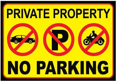 VVWV NO PARKING HERE SIGN STICKER Emergency Sign