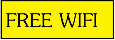 VVWV FREE WIFI SIGN STICKER Emergency Sign