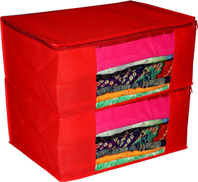 Ankit International AN_RS_02 Multipurpose Wardrobe Organiser,Saree Cover,Regular Cloth Storage Bag in Heavy Non woven Material Â  AN_RS_02(Red)
