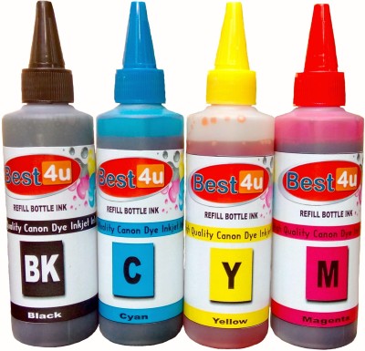 Refill Ink Best4u for hp Cartridges 802, 678,901,818,21,22,680,27,703,704,803,685,862,920,808,960 - 80ml x 4 bottle Multi Color (Black, Cyan, Yellow, Magenta) Tri-Color Ink Cartridge