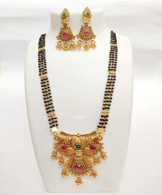 AK Creation Alloy Gold-plated Gold Jewellery Set(Pack of 1)