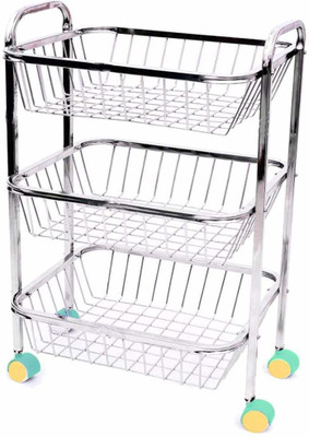Kitchenify Stainless steel 4 Stand Kitchen Trolley Fruit & Vegetable Basket for Kitchen Stainless Steel Kitchen Trolley(DIY(Do-It-Yourself))