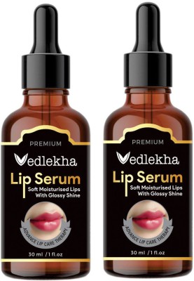 Vedlekha Premium Advanced Pink Lip Serum Oil For Strawberry Flavour ,Lip Shine, Glossy, Soft With Moisturizer For Men & Women-30ML-Packof-2-Bottle-(60 ml)