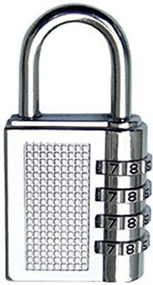 Parrys Retail 4 Digit Travel Resettable Password Padlock Padlock Padlock (Silver) Wheel Lock(Silver)