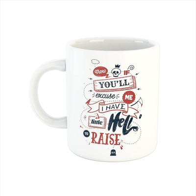 Ser Ak Coffee mug with excuse me design Ceramic Coffee Mug(325 ml)