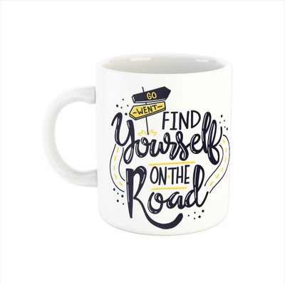 Ser Ak coffee mug with find yourself design Ceramic Coffee Mug(325 ml)