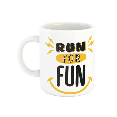 Ser Ak Coffee mug with run for fun design Ceramic Coffee Mug(325 ml)