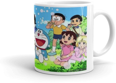 GiftByStyle All Doraemon Character Are Picnic Tea and Coffee Cup Gift for Any Occasion Tea Cups Ceramic Coffee Mug(330 ml)