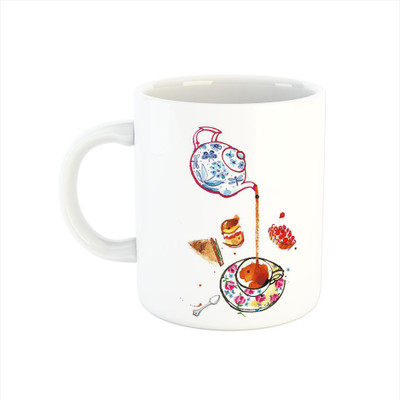 Ser Ak Coffee With tea and bottle design Ceramic Coffee Mug(325 ml)