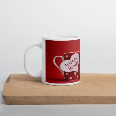 Krishnamcart With Love valentines Day Coffee Gift For Friends , Lovers , Anniversary Gift Ceramic Coffee (320ml) Ceramic Coffee Mug(320 ml)