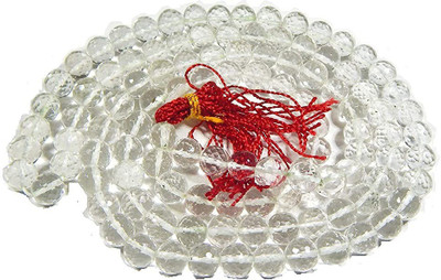 Urancia Diamond Cut Sphatik Mala 7 mm Quartz Crystal Rock Crystal 108 Beads Crystal Crystal Chain