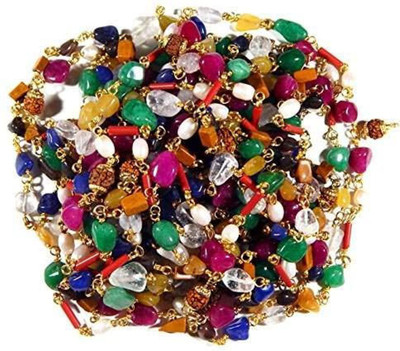 Urancia Beautiful Navaratna mala Gems Stones Nine Gem Rosary for Navgrah Astrology Crystal Crystal Necklace