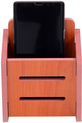 LAKHAJI 1 Compartments WOOD MOBILE STAND(Red)
