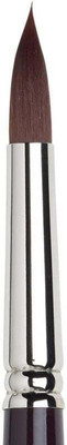 Winsor & Newton Galeria Synthetic Hair Brush - Round - Short Handle - Size - 14(Dark Burgundy)