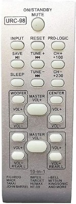 BhalTech URC-98 10-in-1 Universal Home Theater Compatible with Ricardo Mack John Barrel IMPEX Target HUMAX HT-09  and More I-Bell MITSUN KINGSONIC Remote Controller(Grey)