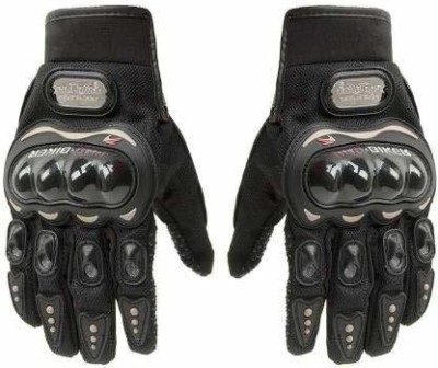 Probiker Synthetic Leather Motorcycle Gloves (Black, XL) Riding Gloves(Black)