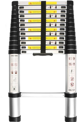Inditradition Ultra-Stable Telescopic Ladder, Folding Step Ladder, Aluminium, 3.8 Meter Aluminium Ladder(With Platform)