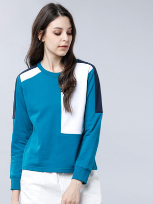 Tokyo Talkies Full Sleeve Color Block Women Sweatshirt