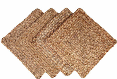 pepme Square Pack of 4 Table Placemat(Beige, Jute)