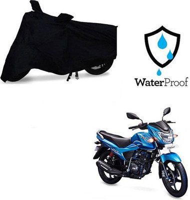 MOTOWORLD Waterproof Two Wheeler Cover for TVS(Victor New, Black)